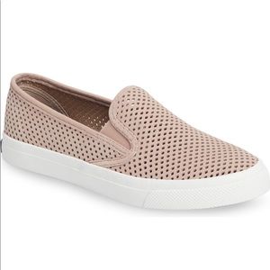 Rose Seaside Sperry Slip Ons - Perforated size 6